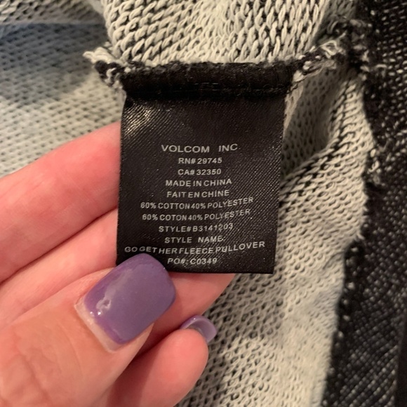 Volcom Go Get Her Fleece Pullover XS Charcoal - Picture 7 of 8